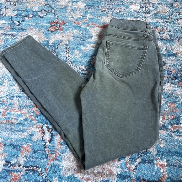 Army Green Mid Rise Skinny Jeans - Picture 2 of 2